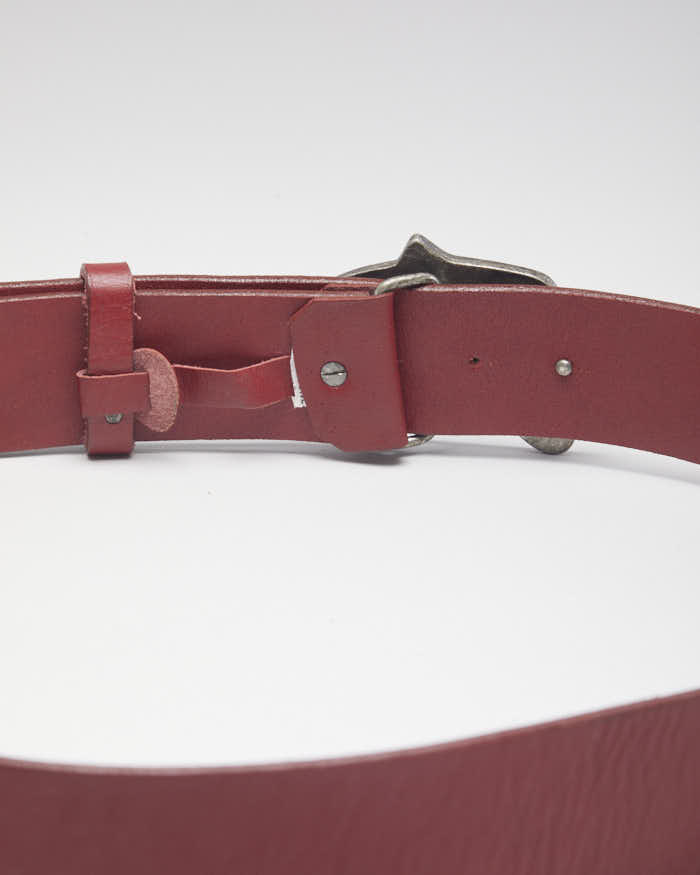 Vintage 90s Jack Jones Red Leather Belt - W35-W39