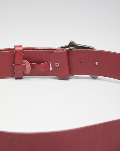 Vintage 90s Jack Jones Red Leather Belt - W35-W39