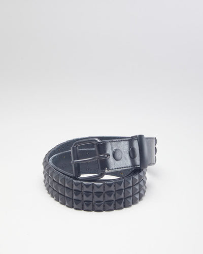 Y2k 00s Black Studded Belt - W32 - W36