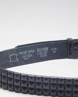 Y2k 00s Black Studded Belt - W32 - W36