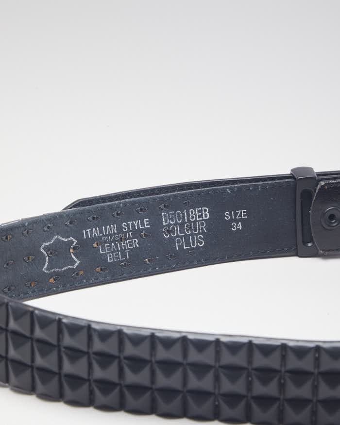 Y2k 00s Black Studded Belt - W32 - W36