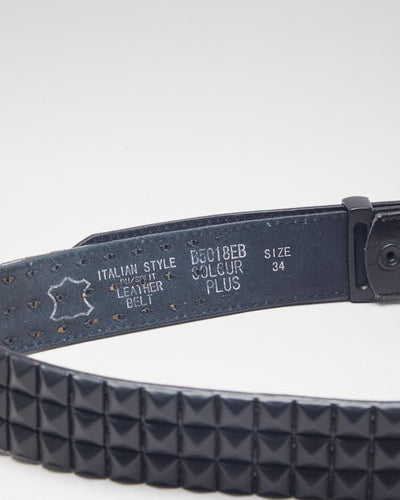 Y2k 00s Black Studded Belt - W32 - W36