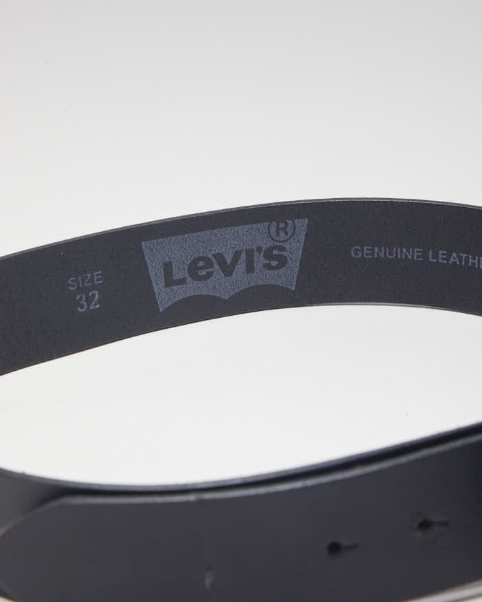 Levi's Black Leather Chunky Buckle Belt - W27 - W33