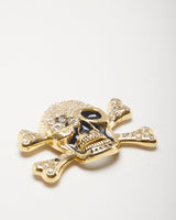Gold Skull And Cross Bones Belt Buckle