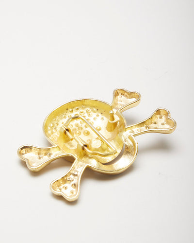 Gold Skull And Cross Bones Belt Buckle