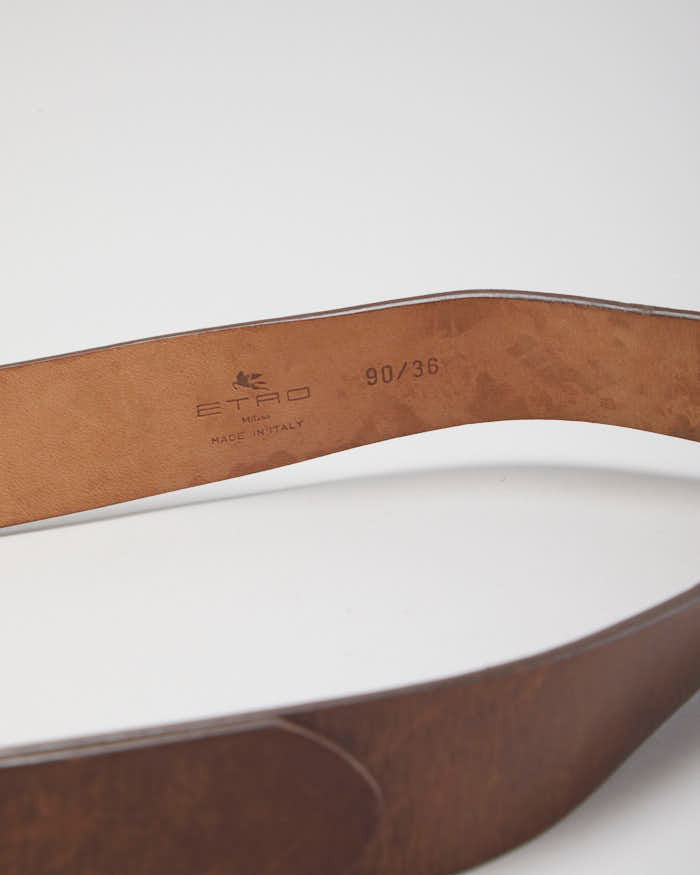 Etro Brown Leather Belt - W33-W37