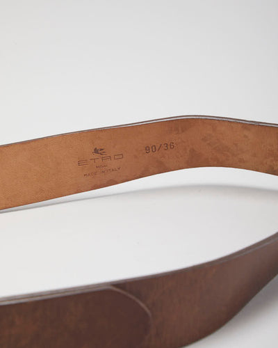 Etro Brown Leather Belt - W33-W37