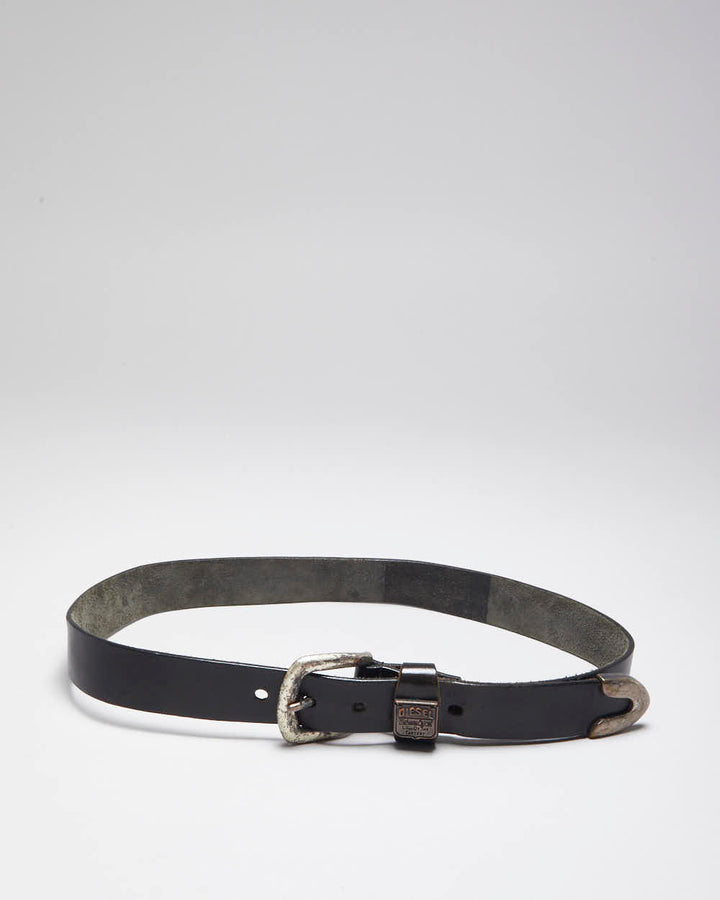 Vintage Diesel Black Leather Belt - W31 - W35