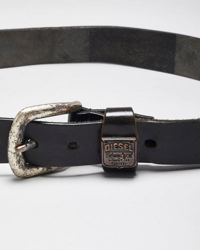 Vintage Diesel Black Leather Belt - W31 - W35