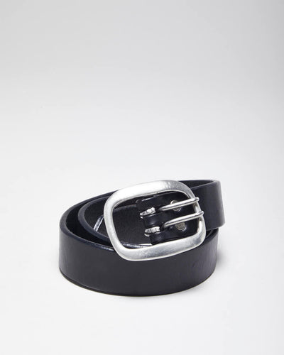 Vintage Brave Black Leather Belt - W29 - W35