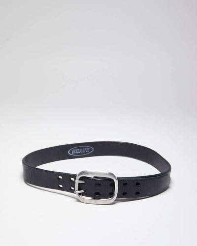 Vintage Brave Black Leather Belt - W29 - W35