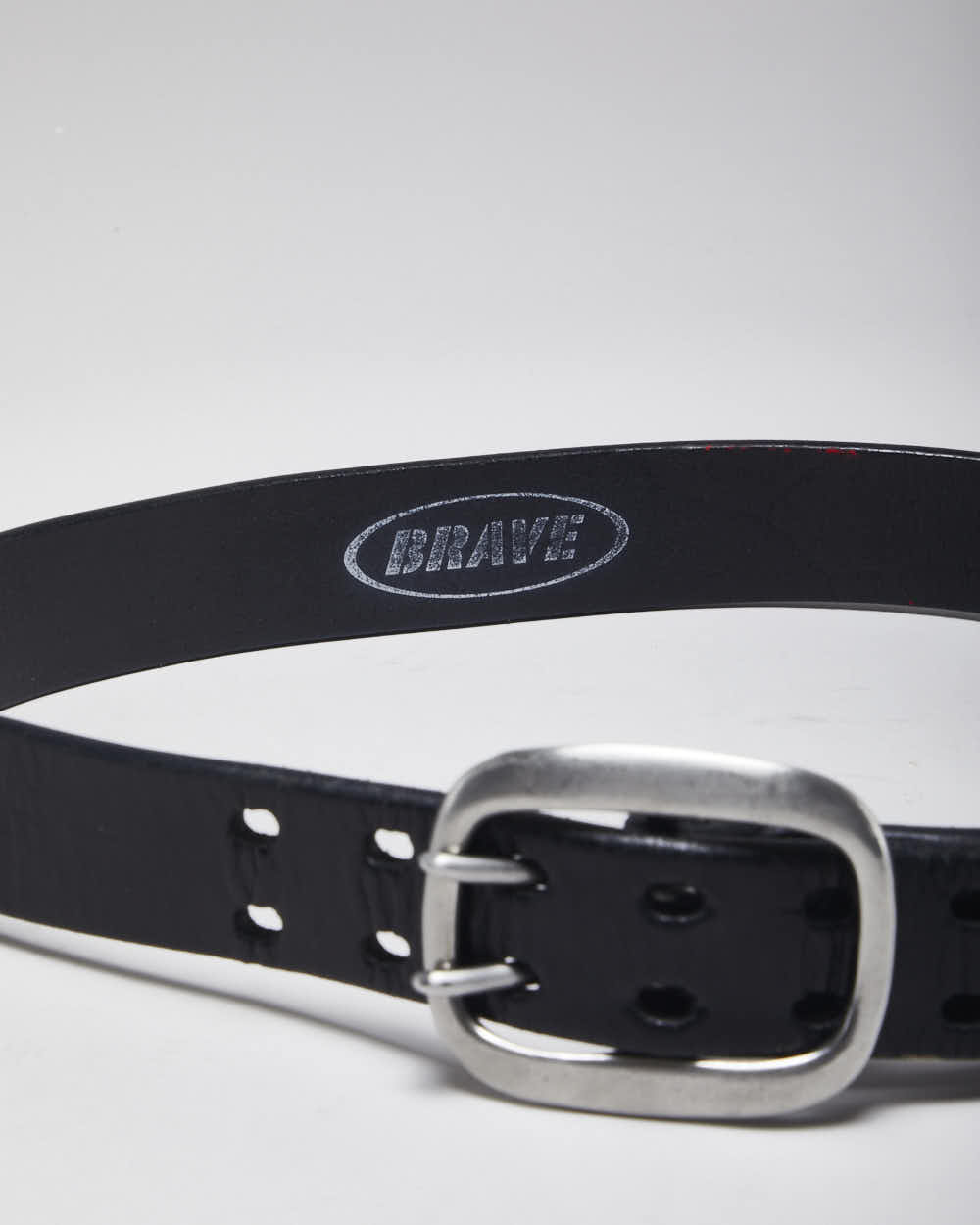 Vintage Brave Black Leather Belt - W29 - W35