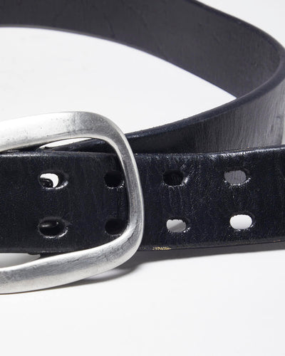Vintage Brave Black Leather Belt - W29 - W35