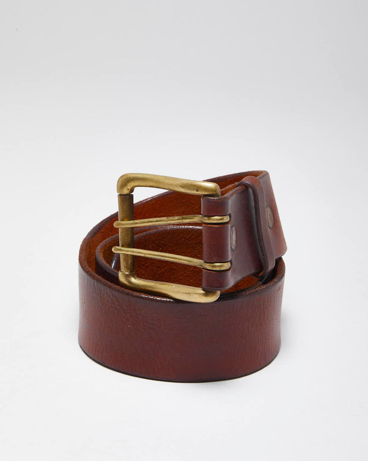 Vintage Chunky Brown Leather Belt - W30 - W35