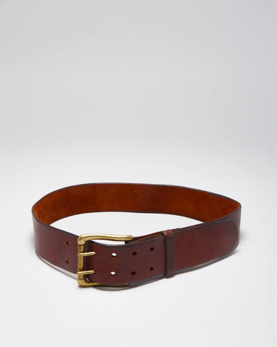 Vintage Chunky Brown Leather Belt - W30 - W35
