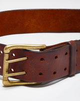 Vintage Chunky Brown Leather Belt - W30 - W35