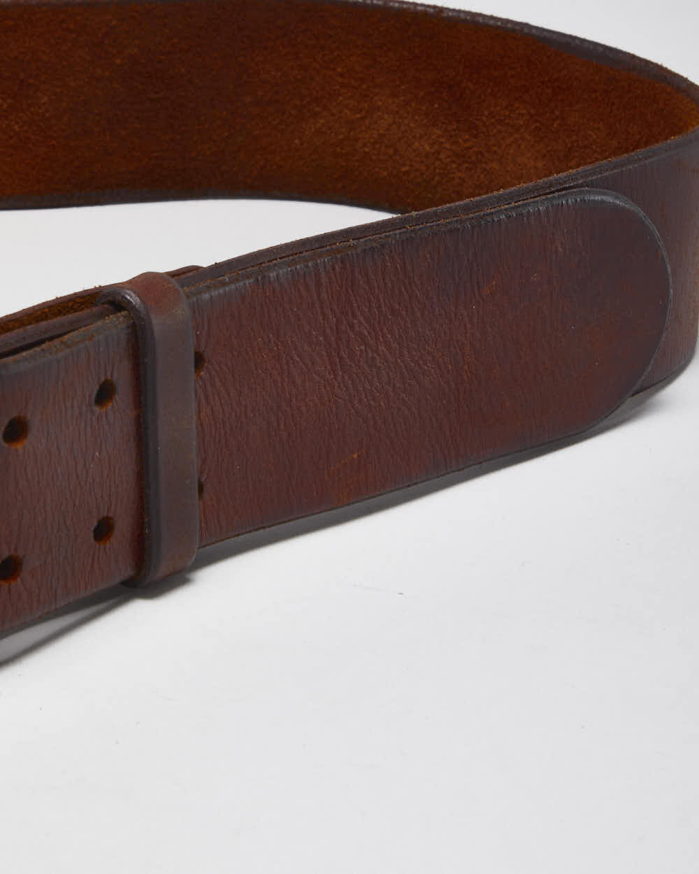 Vintage Chunky Brown Leather Belt - W30 - W35