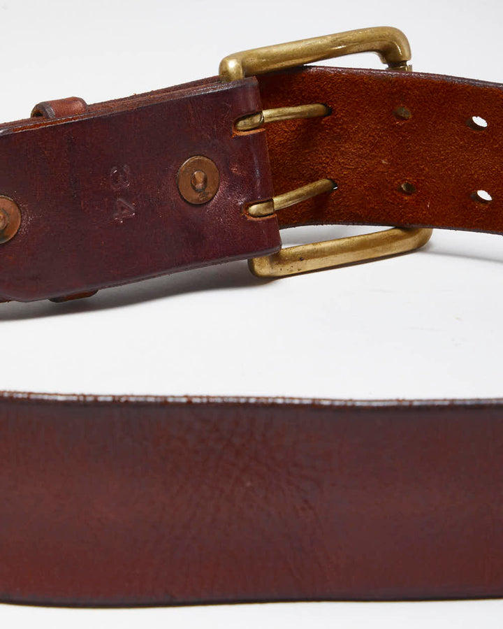 Vintage Chunky Brown Leather Belt - W30 - W35