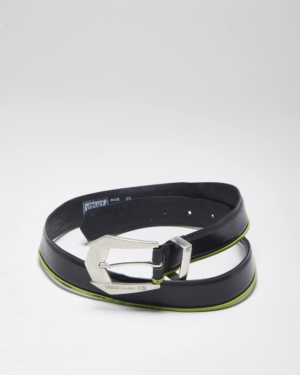 Vintage Y2k 00s Versace Black Leather Belt - W30 - W34
