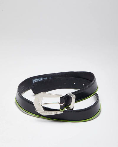 Vintage Y2k 00s Versace Black Leather Belt - W30 - W34