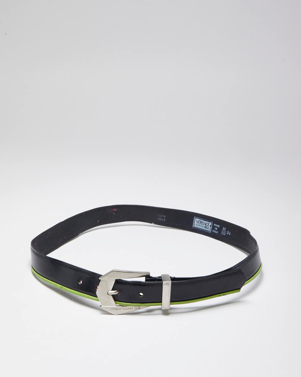 Vintage Y2k 00s Versace Black Leather Belt - W30 - W34