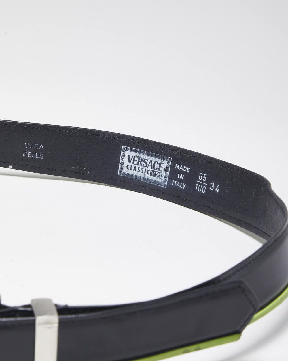 Vintage Y2k 00s Versace Black Leather Belt - W30 - W34