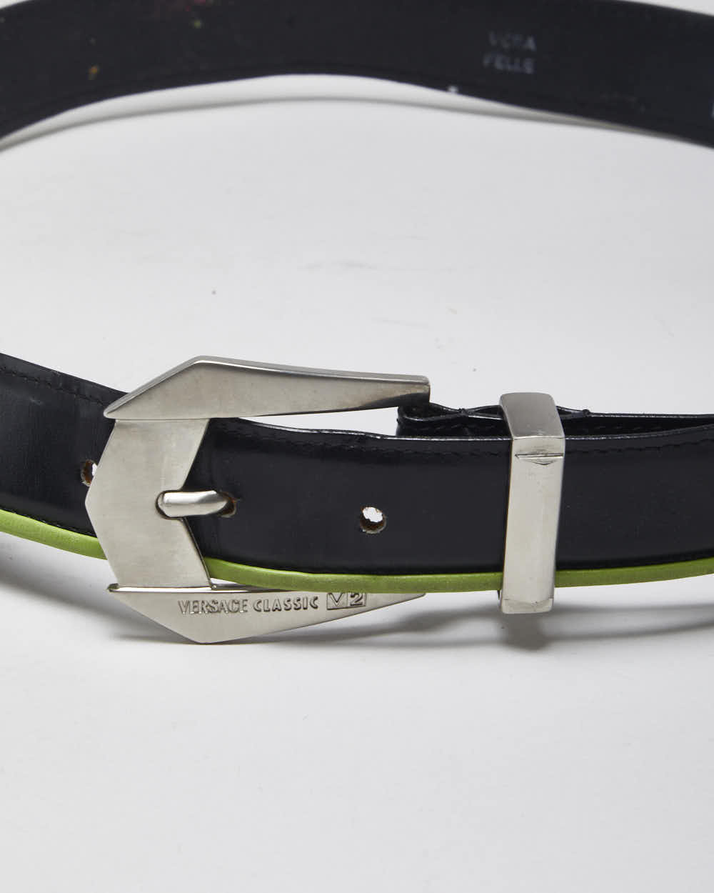 Vintage Y2k 00s Versace Black Leather Belt - W30 - W34