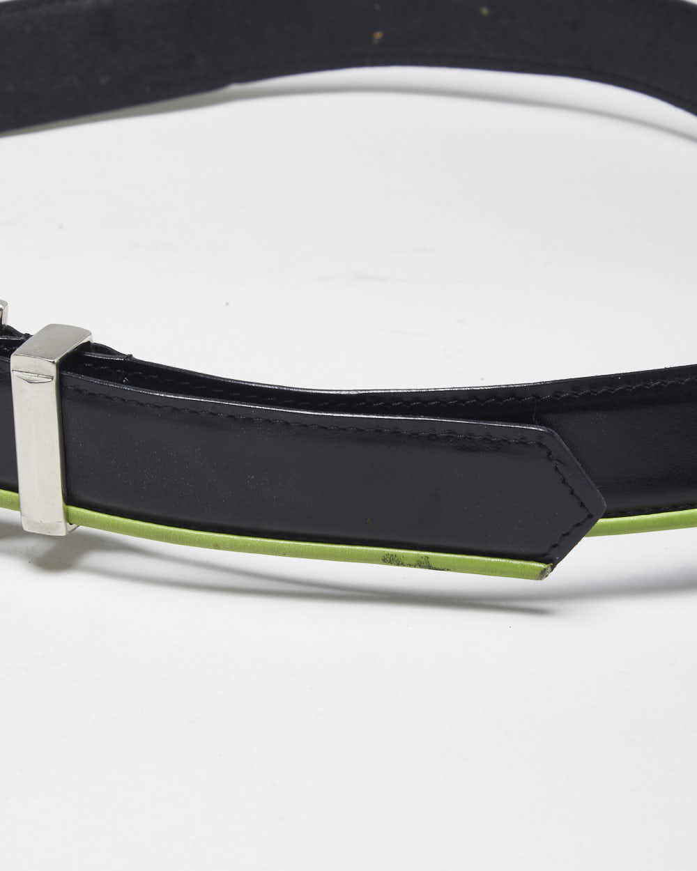 Vintage Y2k 00s Versace Black Leather Belt - W30 - W34