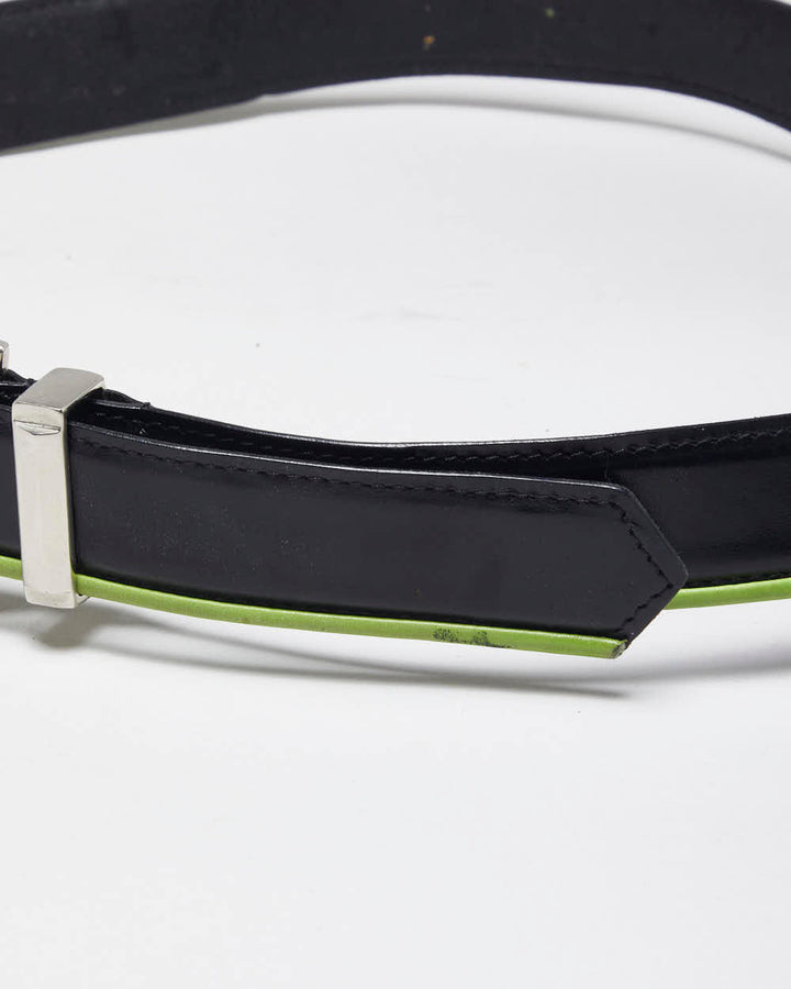 Vintage Y2k 00s Versace Black Leather Belt - W30 - W34
