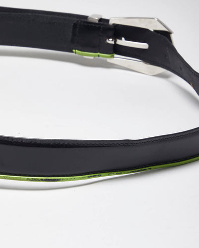 Vintage Y2k 00s Versace Black Leather Belt - W30 - W34