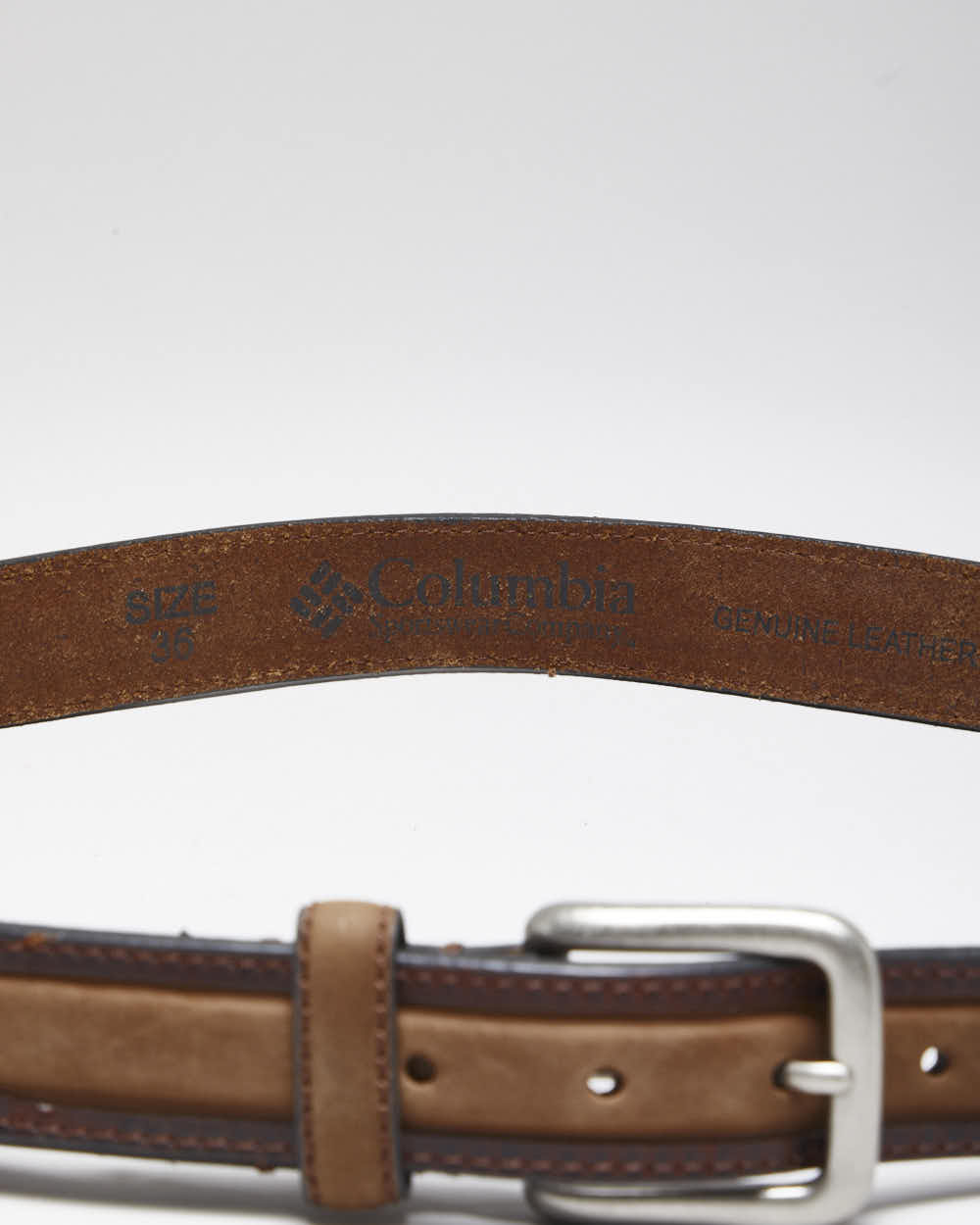 Vintage Columbia Brown Leather Belt - W34-W38