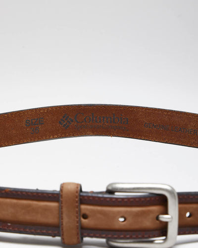 Vintage Columbia Brown Leather Belt - W34-W38