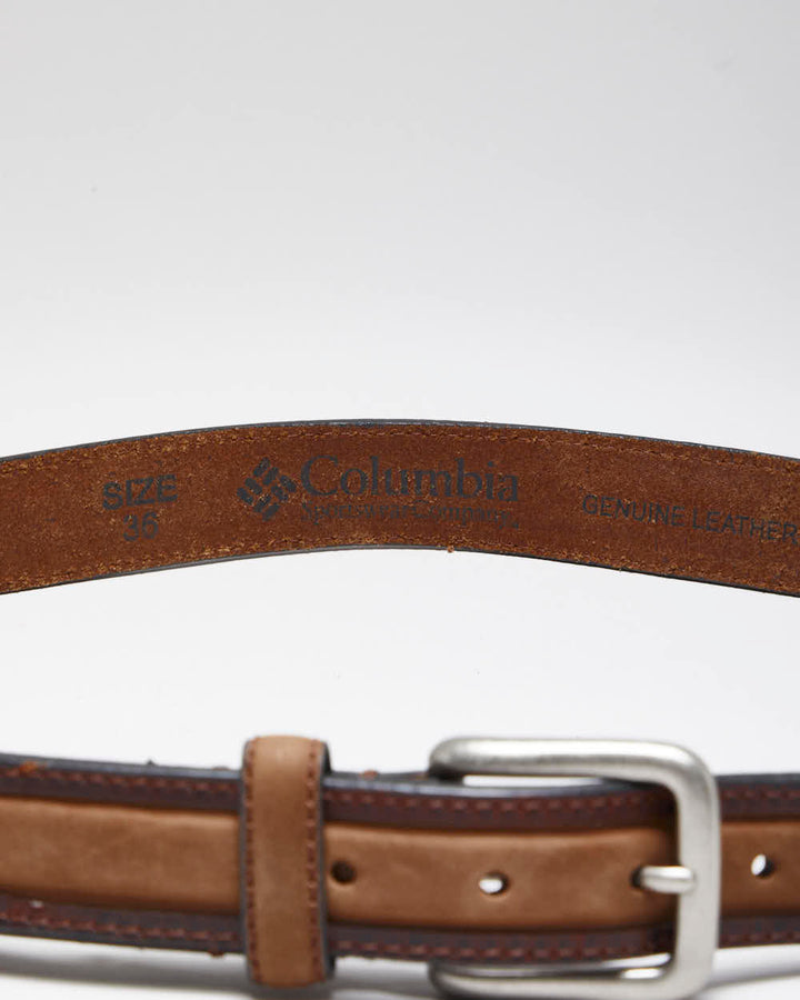 Vintage Columbia Brown Leather Belt - W34-W38