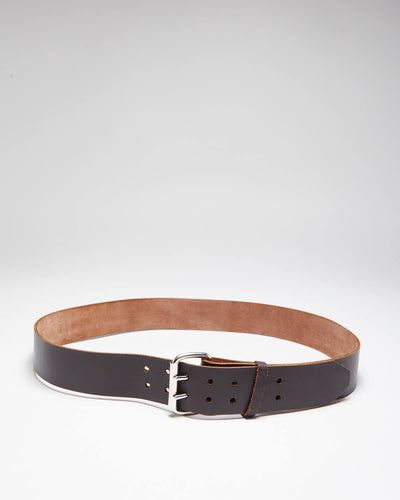 Vintage Y2K Chunky Brown Leather Belt - W41 - W47