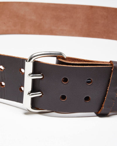 Vintage Y2K Chunky Brown Leather Belt - W41 - W47