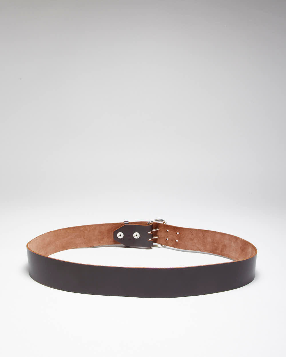 Vintage Y2K Chunky Brown Leather Belt - W41 - W47
