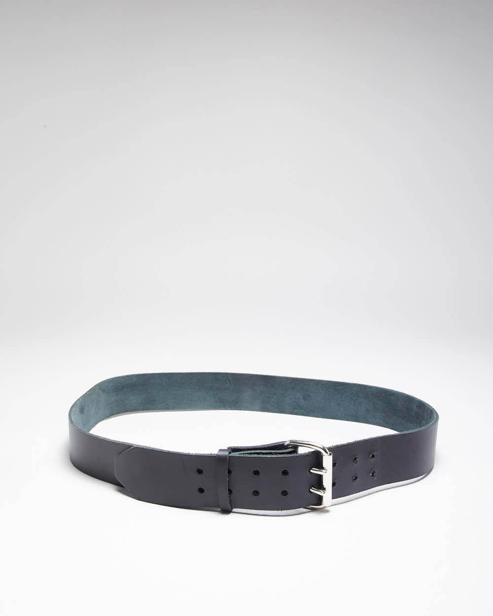 Vintage Y2K Chunky Black Leather Belt - W41 - W48