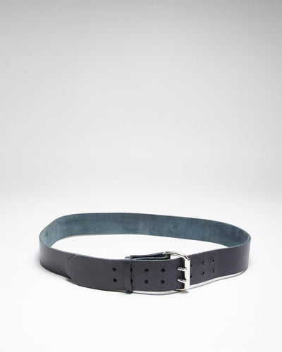 Vintage Y2K Chunky Black Leather Belt - W41 - W48
