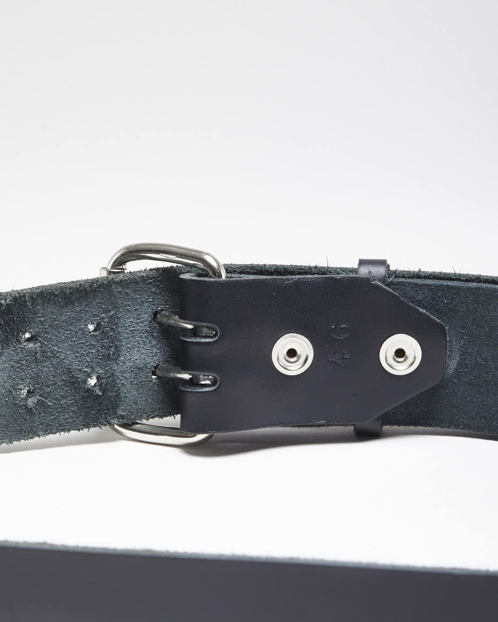 Vintage Y2K Chunky Black Leather Belt - W41 - W48