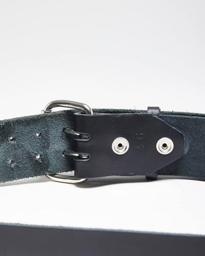 Vintage Y2K Chunky Black Leather Belt - W41 - W48