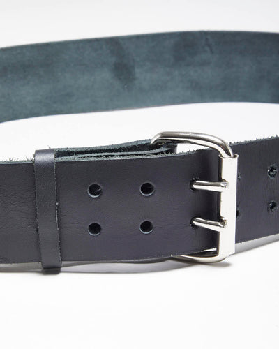 Vintage Y2K Chunky Black Leather Belt - W41 - W48