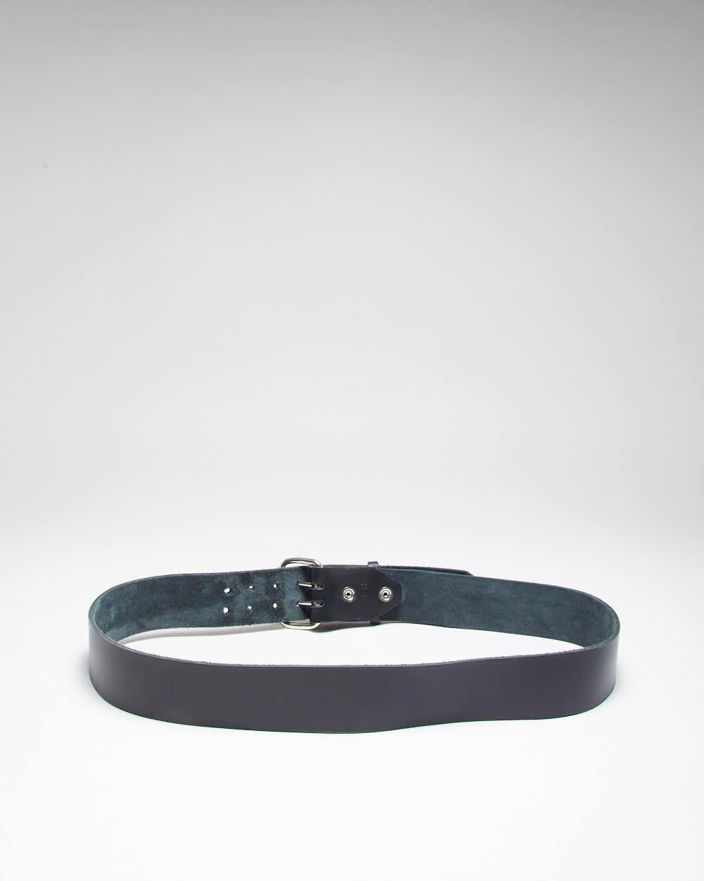 Vintage Y2K Chunky Black Leather Belt - W41 - W48