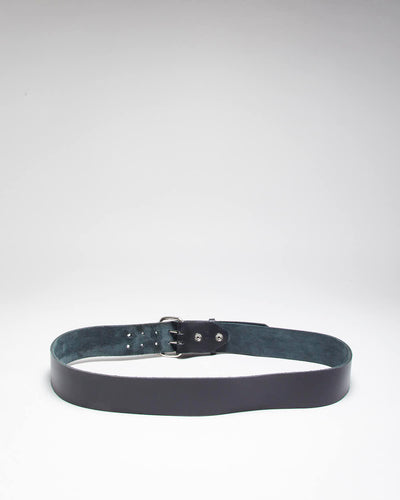 Vintage Y2K Chunky Black Leather Belt - W41 - W48