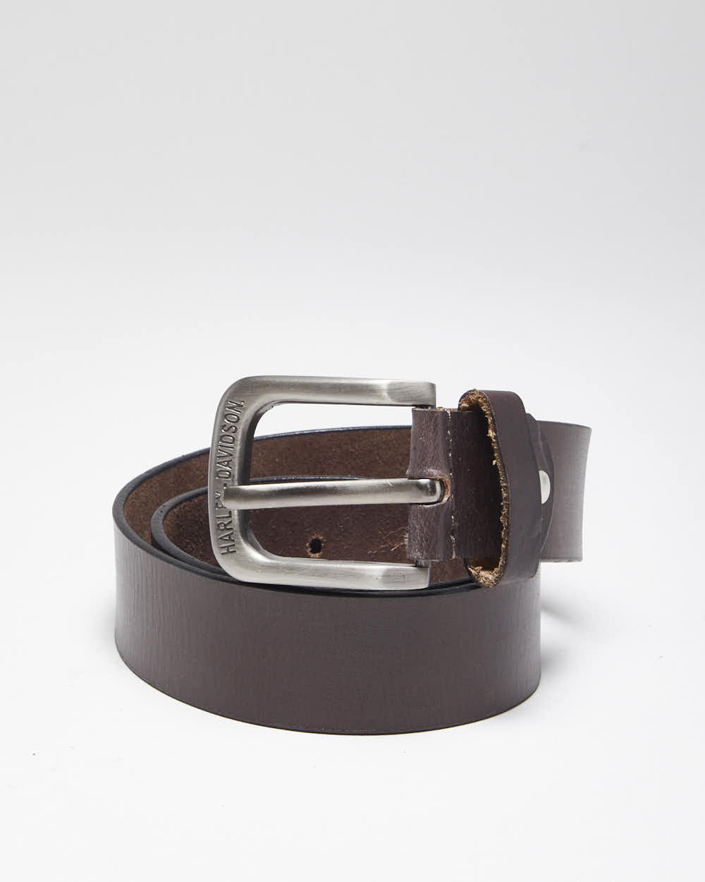 Vintage Y2K Harley Davidson Embossed Brown Leather Belt - W31 - W35