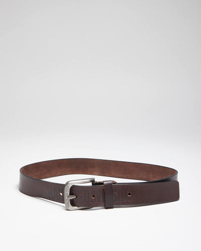 Vintage Y2K Harley Davidson Embossed Brown Leather Belt - W31 - W35