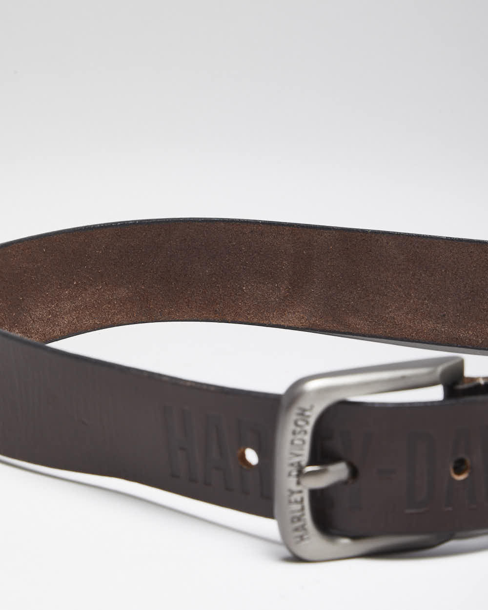 Vintage Y2K Harley Davidson Embossed Brown Leather Belt - W31 - W35