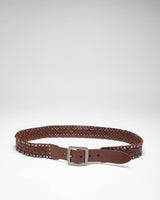 Vintage Y2K Danier Woven Brown Leather Chunky Belt - W39 - W43