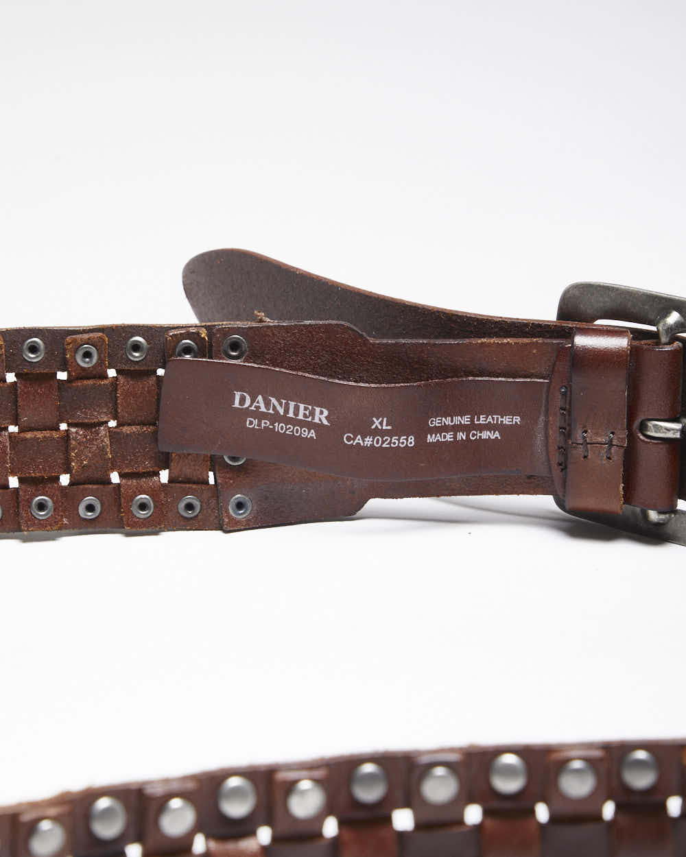 Vintage Y2K Danier Woven Brown Leather Chunky Belt - W39 - W43