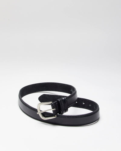 Vintage Italian Black Leather Belt - W34-W38
