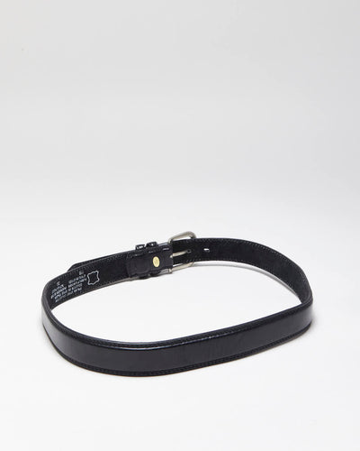Vintage Italian Black Leather Belt - W34-W38